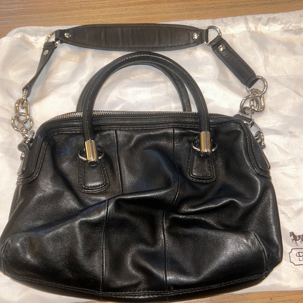 Coach Black Leather Satchel Coach # D1093-14782